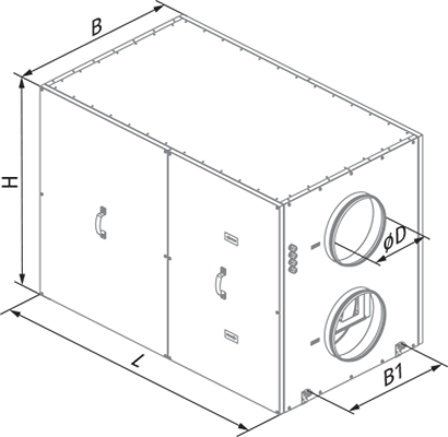 Vents KOMFORT Roto EC LE 1500-9 S18 - Dimensions