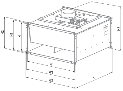 Vents Box EC 40x20-1 max  - Dimensions