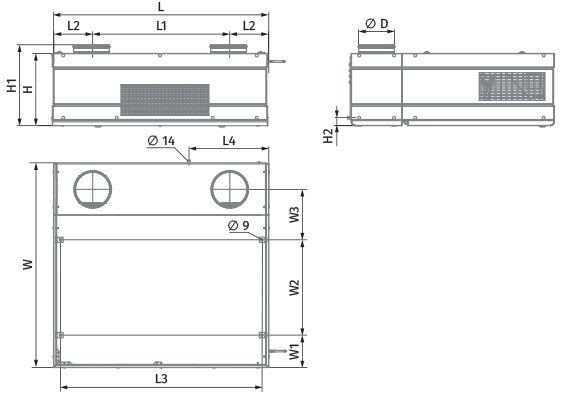 Blauberg CIVIC EC D1BE 300 S21 V.2 - Dimensions