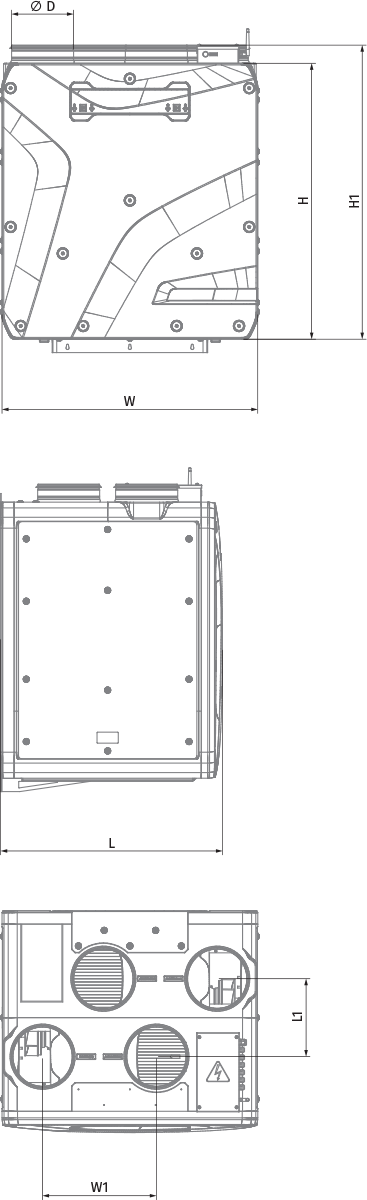 Vents Reneo S 550 L S21 - Dimensions