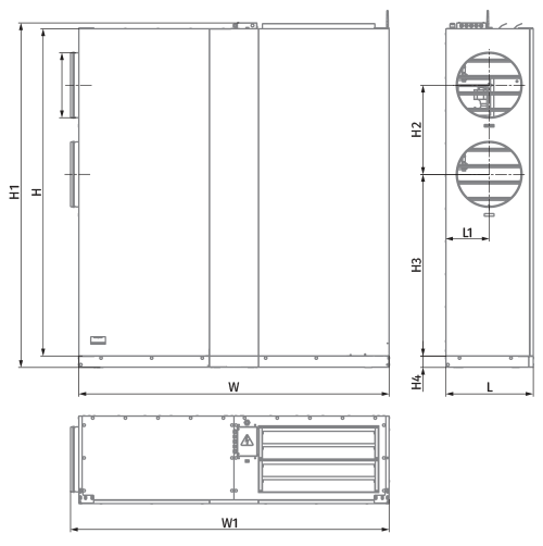 Вентс CIVIC EC LB 1200 L S21 V.2 - Размеры