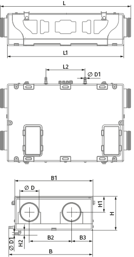 Vents KOMFORT EC D5B 180-E S14 - Dimensions