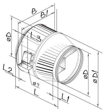 Вентс Centro-M 355 L - Размеры