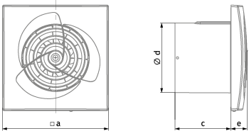 Vents Trio V2 150 H - Dimensions