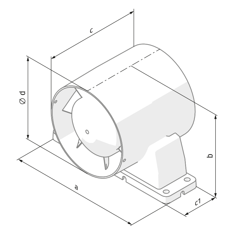 Vents Tubo 125 - Dimensions