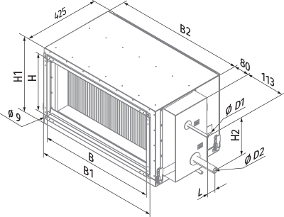 Вентс KFK 50x25-3 - Размеры