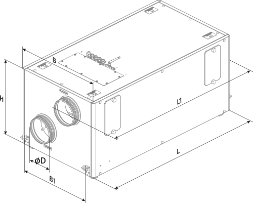 Вентс KOMFORT EC LBE 400-E S21 - Размеры