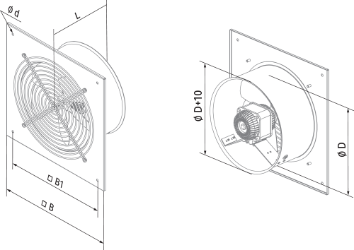 Vents Axis-QA 250 - Dimensions