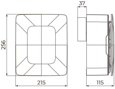 Vents Qubit-E 55/110 H - Dimensions