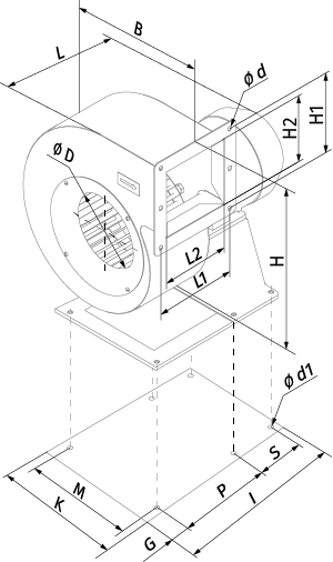 Blauberg S-Vent 160х74-0,55-4D-R90 - Dimensions