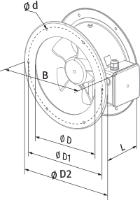 Vents Axis-F 250 2E - Dimensions