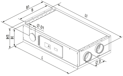 Вентс KOMFORT Roto EC D2E 350 L S21 - Размеры