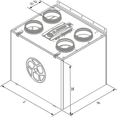 Вентс KOMFORT EC SB 550 S21 - Размеры