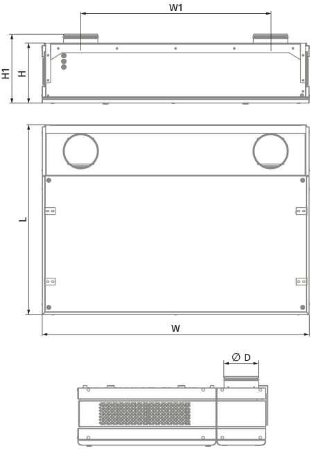 Вентс CIVIC EC D1B 300 S21 - Размеры