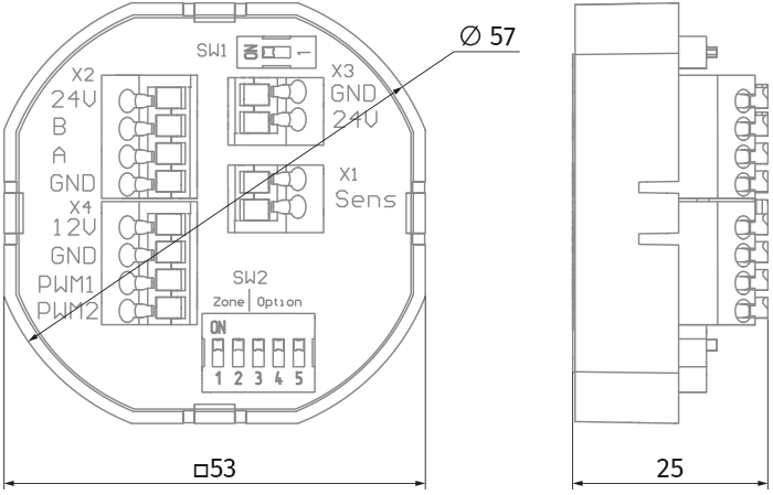 Blauberg CT1 Vento Eco - Dimensions