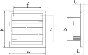 Vents Decor 250x250/150s - Dimensions