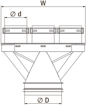 Vents BlauFast SR 125/75x3 50P - Dimensions