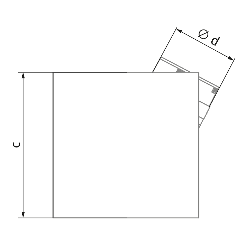 Blauberg Ultra EC 400 Square T W - Dimensiones
