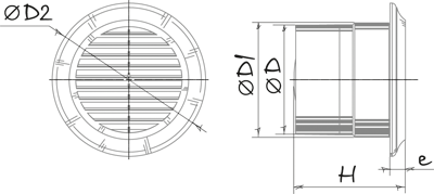 Vents Deco 100 - Dimensions