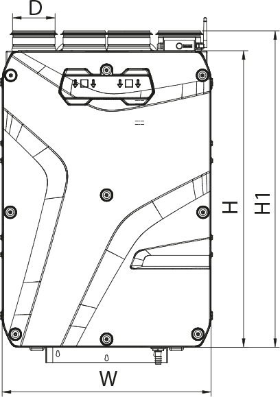 Blauberg Reneo SE 210 R S21 - Dimensions