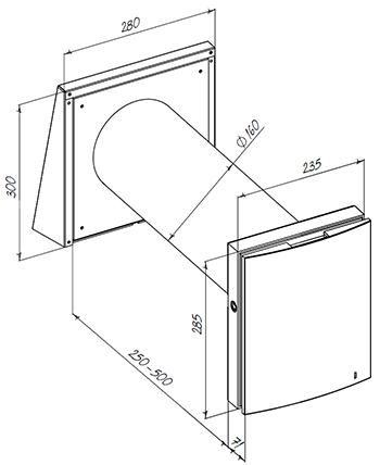 Vents VENTO Expert A50-1 W - Dimensions