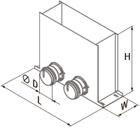 Vents BlauFast RPF 300x100/75x2 M - Dimensions