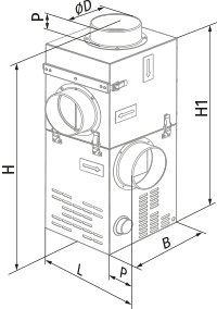 Vents Kamin 150 KF - Dimensions