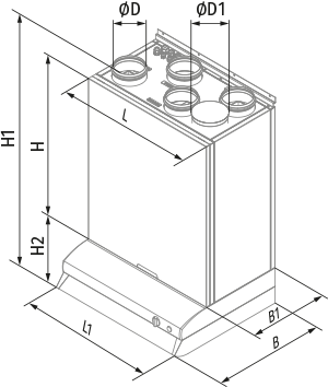 Vents KOMFORT Roto EC S2E 200 S21 - Dimensions