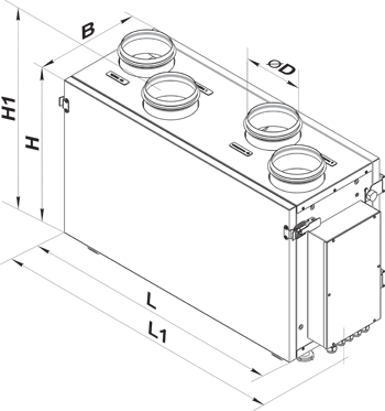 Вентс KOMFORT Ultra EC S2 300-H S2 white - Размеры