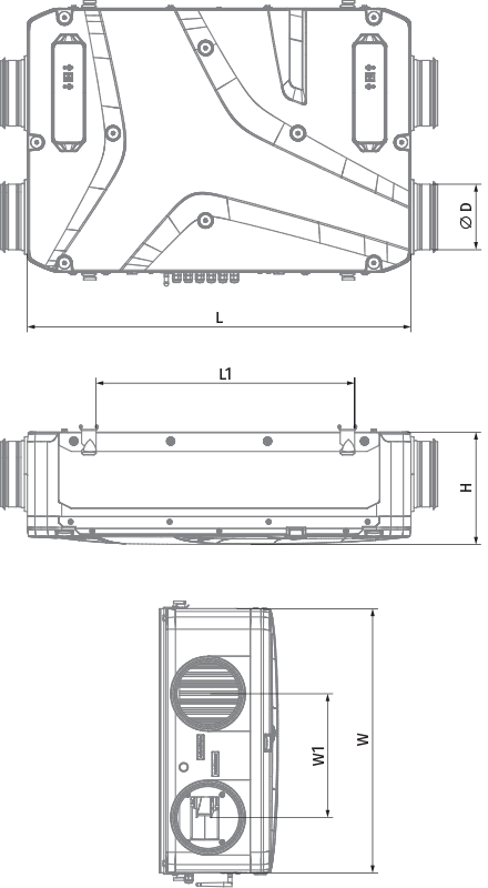 Vents Reneo D 241-E S14 - Dimensions