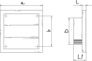 Vents Decor 155x155G - Dimensions