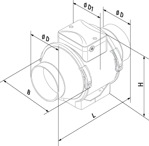 Blauberg Turbo 200 TW1 - Dimensions