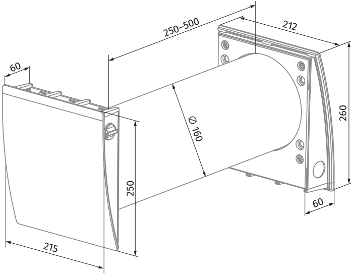 Blauberg Vento Eco Standard Pro - Dimensions