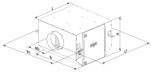 Vents Clean Box 150 G4-H13-Carbon UV - Dimensions