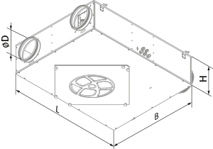Vents KOMFORT ERV D 300 L S4 - Dimensions