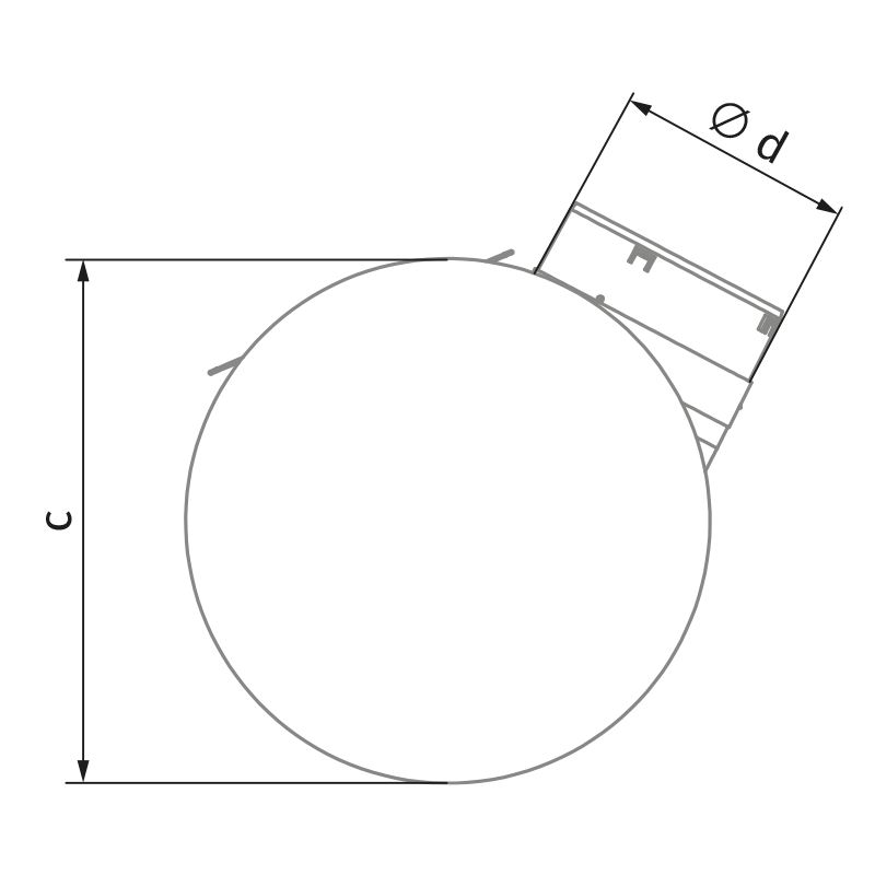Blauberg Ultra EC 400 Round T W - Dimensiones