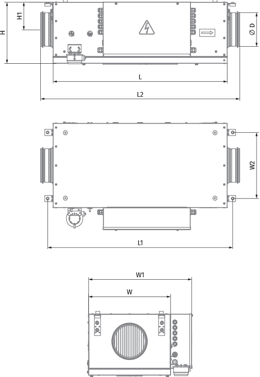 Vents Blaubox EC ME 700-9 S31 - Dimensions