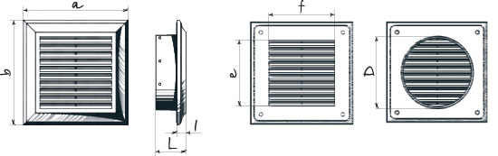 Vents Decor 140x140s - Dimensions