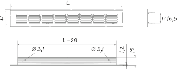 Vents Decor-A 400x60 - Dimensions