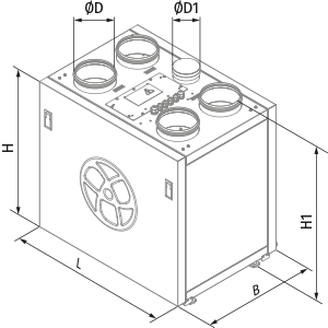 Vents KOMFORT Roto EC SE 400 S21 - Dimensions