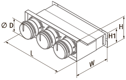 Vents BlauFast RPW 300x55/63x3 M - Dimensions