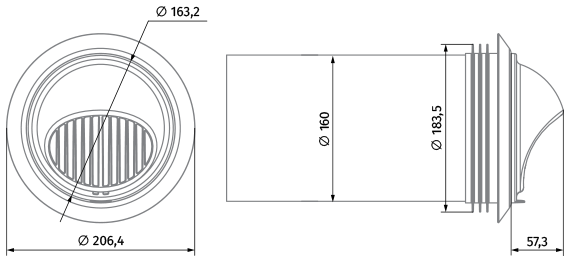 Вентс PP 160/0.5 - Размеры