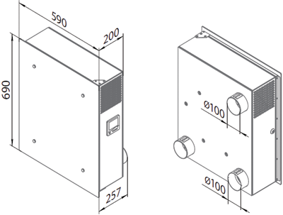 Vents Freshbox 100 ERV - Dimensions