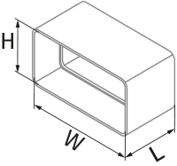 Vents BlauPlast FKV 110x55 - Dimensions