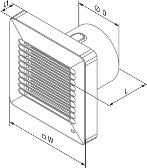 Vents Q-Matic 100 S - Dimensions