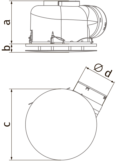 Vents Ultra 250 Round H - Dimensions