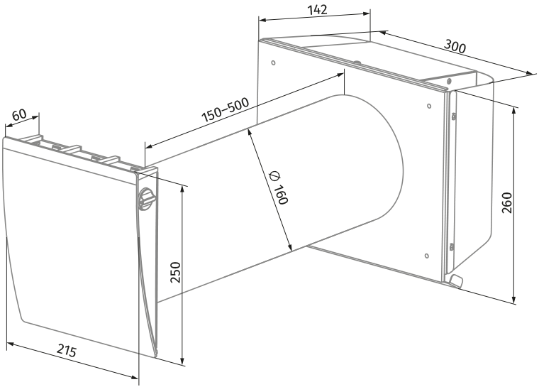 Blauberg Vento Eco Standard S Pro - Dimensions