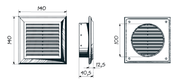 Vents KIT Bravo-BW 100/40-2 - Dimensions