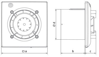 Vents Omega 100 (220-240V/60Hz) SH - Dimensions