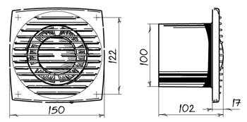 Vents KIT Bravo-BW 100/40-2 - Dimensions